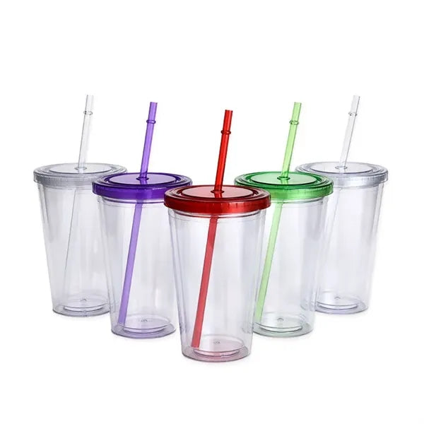 16 oz Tumbler with Straw and Lid