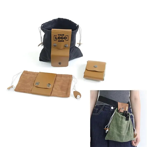 Canvas Outdoor Foraging Bag With Belt Clip