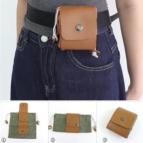 Canvas Outdoor Foraging Bag With Belt Clip