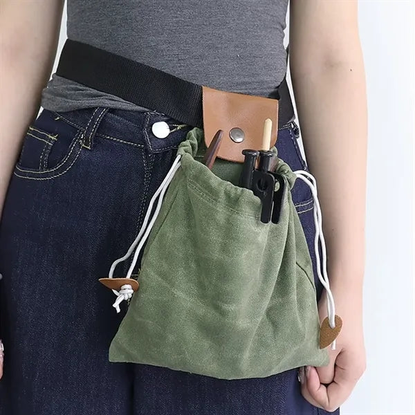 Canvas Outdoor Foraging Bag With Belt Clip