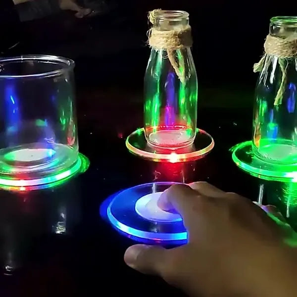 Acrylic Wine Coaster Lights Up for Bar Club LED Coaster
