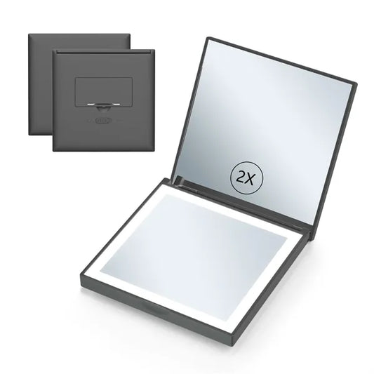 Square Portable Folding LED Makeup Mirror