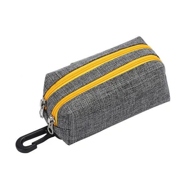 Double Zipper Dog Poop Bag Holder Dispenser Treat Pouch