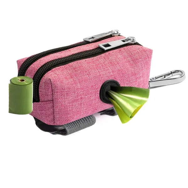 Double Zipper Dog Poop Bag Holder Dispenser Treat Pouch