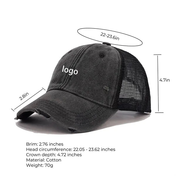 Distressed Mesh - Back Adjustable Baseball Cap