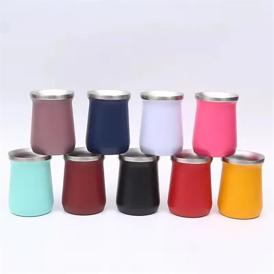8oz Stainless Steel Yerba Mate Gourd Cup