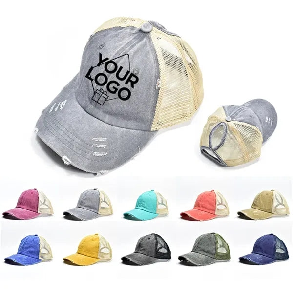Distressed Mesh - Back Baseball Cap Multiple Colors