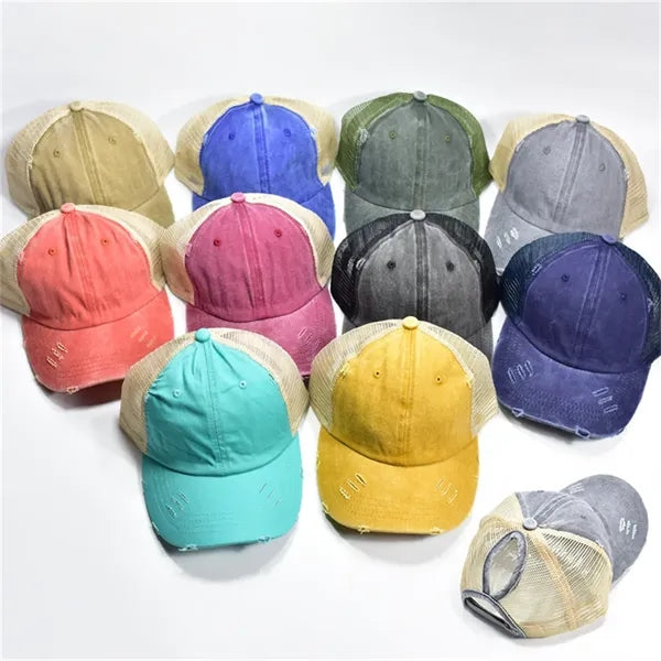 Distressed Mesh - Back Baseball Cap Multiple Colors