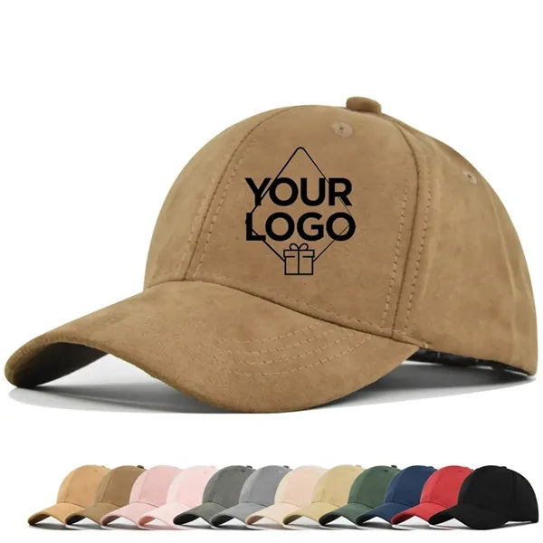 Suede Baseball Cap with Hard Top