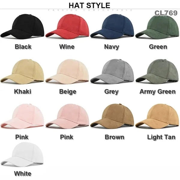 Suede Baseball Cap with Hard Top