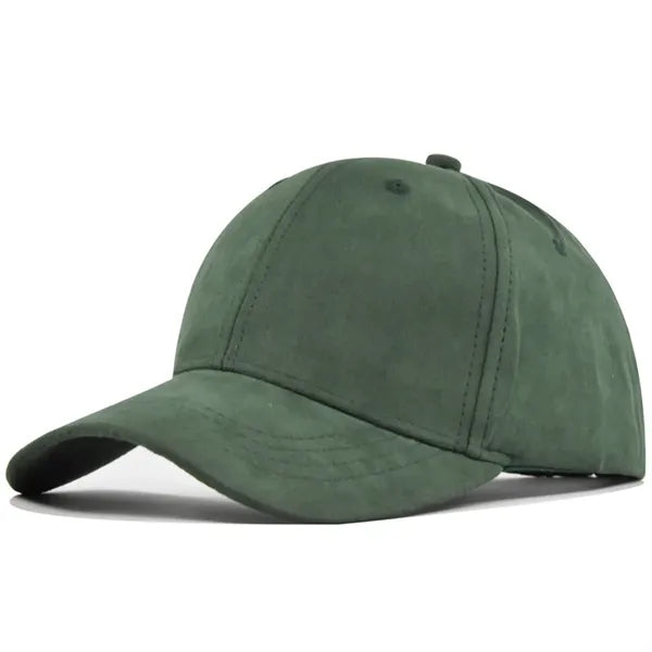 Suede Baseball Cap with Hard Top
