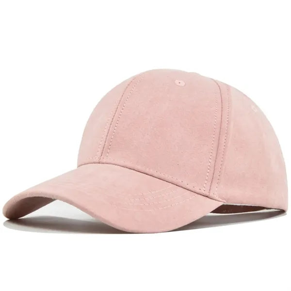 Suede Baseball Cap with Hard Top