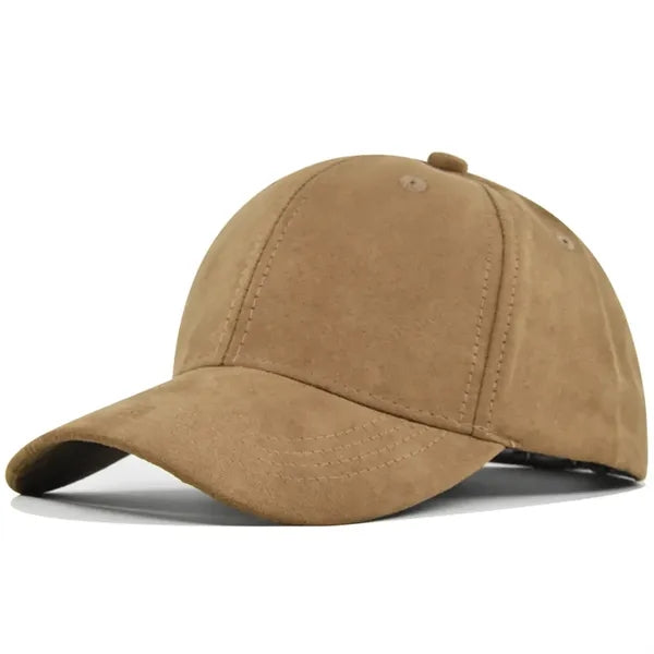 Suede Baseball Cap with Hard Top