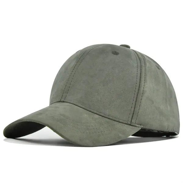 Suede Baseball Cap with Hard Top