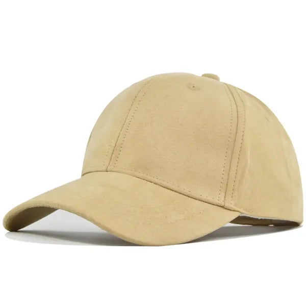 Suede Baseball Cap with Hard Top