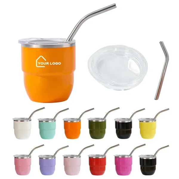 4oz Stackable Espresso Cup Tumbler with Lid and Straw
