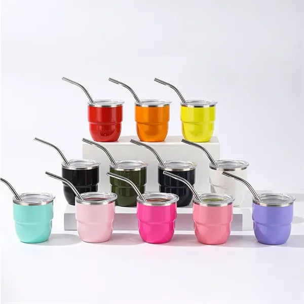 4oz Stackable Espresso Cup Tumbler with Lid and Straw
