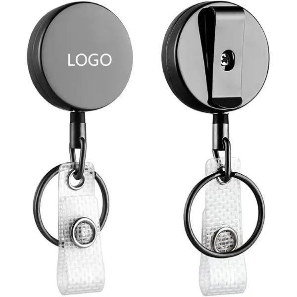 ID Badge Holder Reel with Clip and Keyring