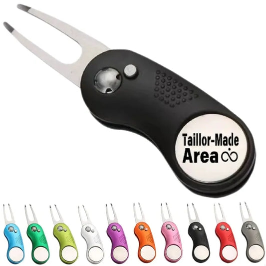 Foldable Golf Divot Tool with Magnetic Ball Marker