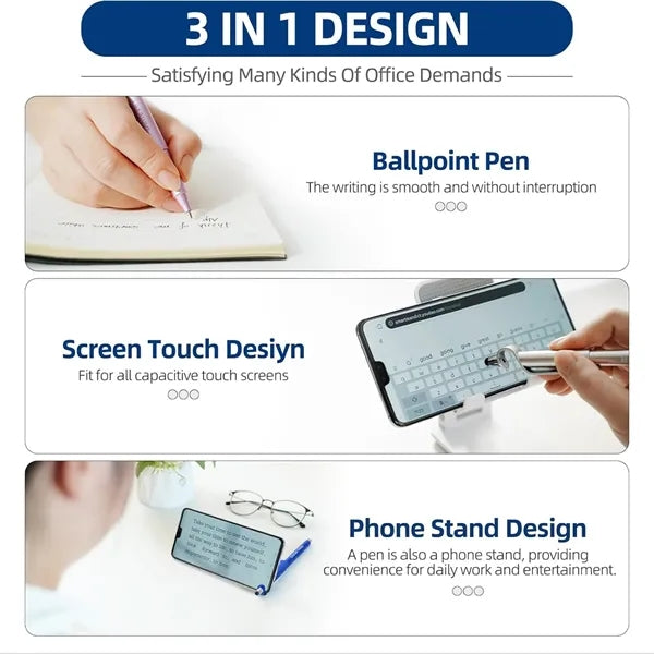 3-in-1 Ballpoint Pen with Touch Screen