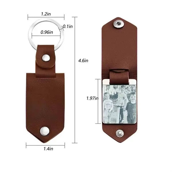 PU Leather DIY Photo Keychain