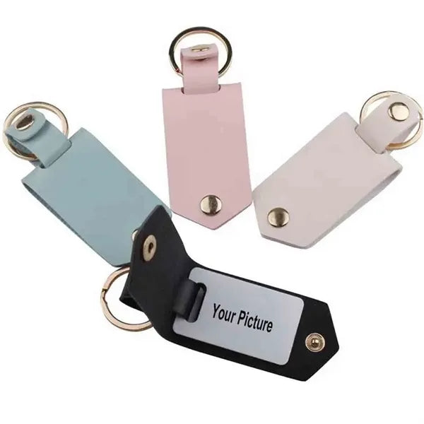 PU Leather DIY Photo Keychain