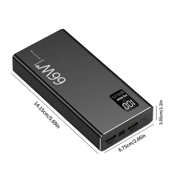 66W Power Bank 20000mAh USB PD Fast Charging Power Banks
