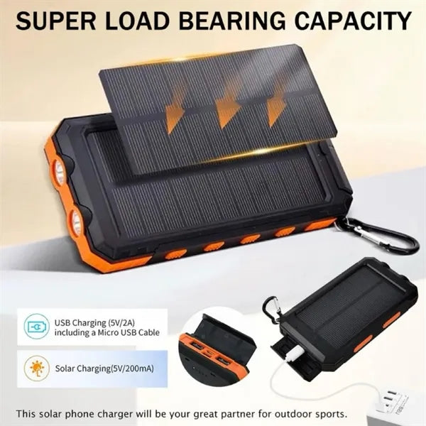 20000mAh Outdoor Waterproof Solar Charger Power Bank