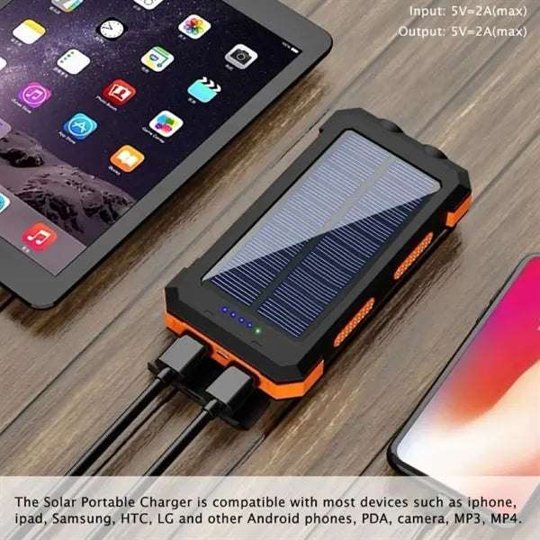 20000mAh Outdoor Waterproof Solar Charger Power Bank