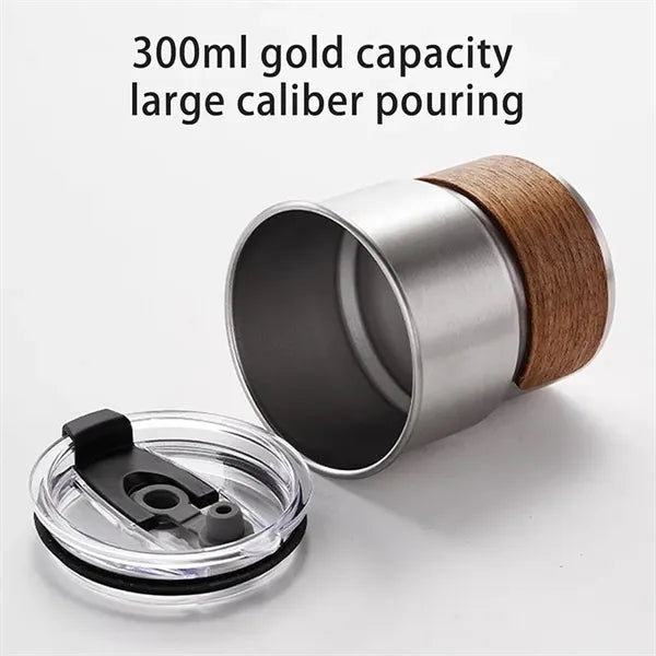 10oz Outdoor Anti-scald Camping Cup with Lid and Straw