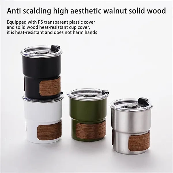 10oz Outdoor Anti-scald Camping Cup with Lid and Straw