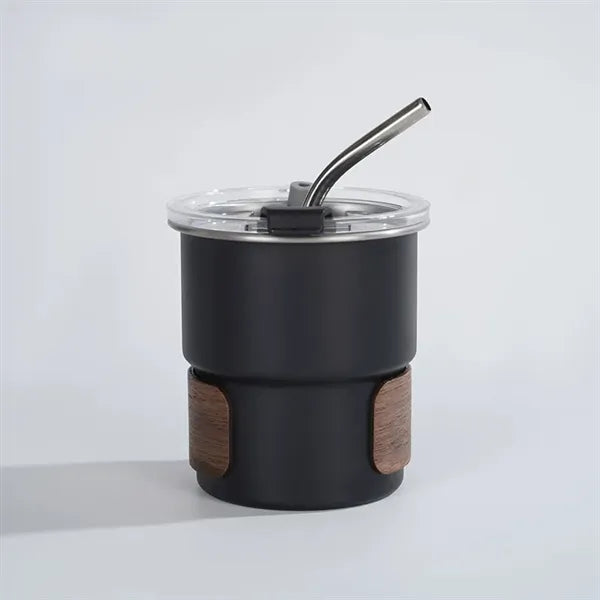 10oz Outdoor Anti-scald Camping Cup with Lid and Straw