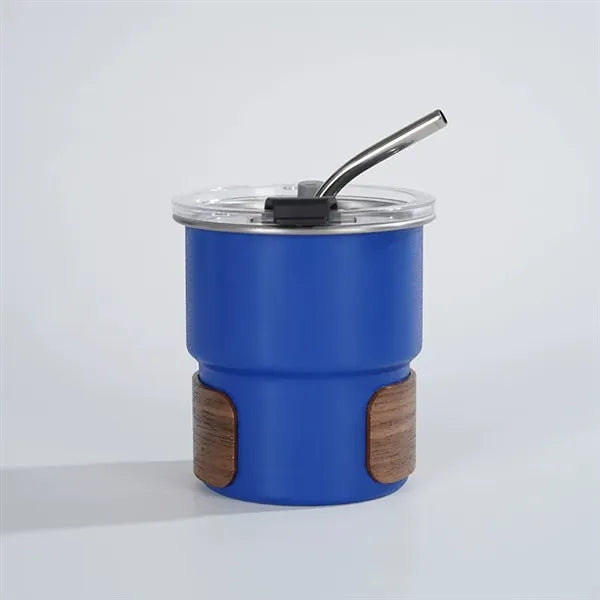 10oz Outdoor Anti-scald Camping Cup with Lid and Straw