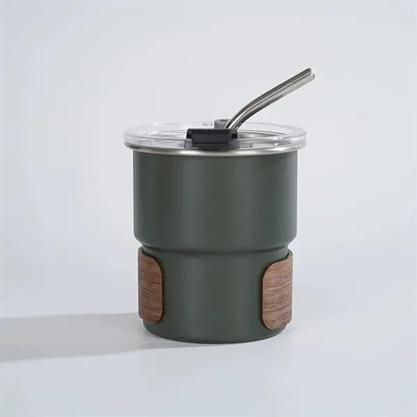 10oz Outdoor Anti-scald Camping Cup with Lid and Straw