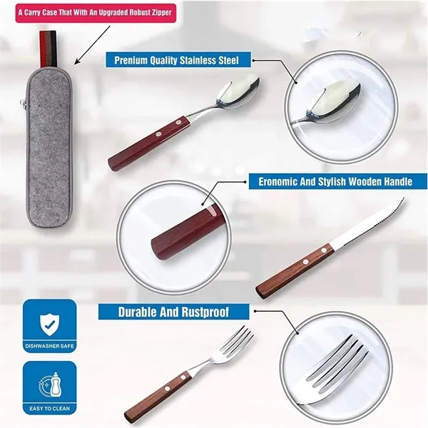Stainless Steel travel utensils with case