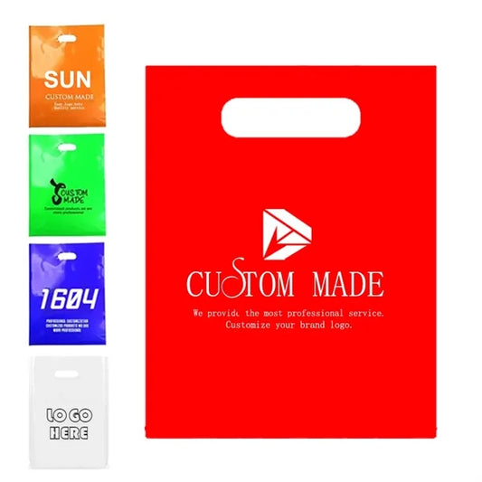 Soft PE Plastic Die Cut Shop Tote Bags