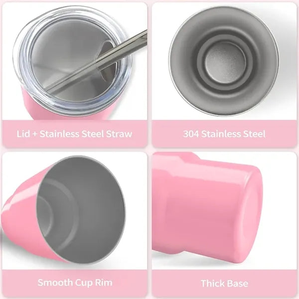 3 oz Mini Tumbler Shot Glass with Straw and Lid
