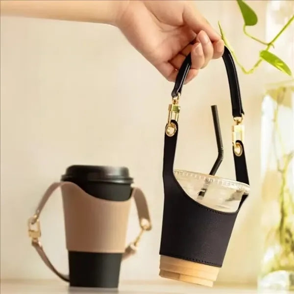 Hand-Held Leather Coffee Insulation Cover