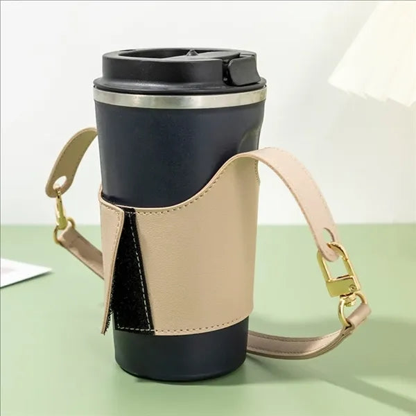Hand-Held Leather Coffee Insulation Cover