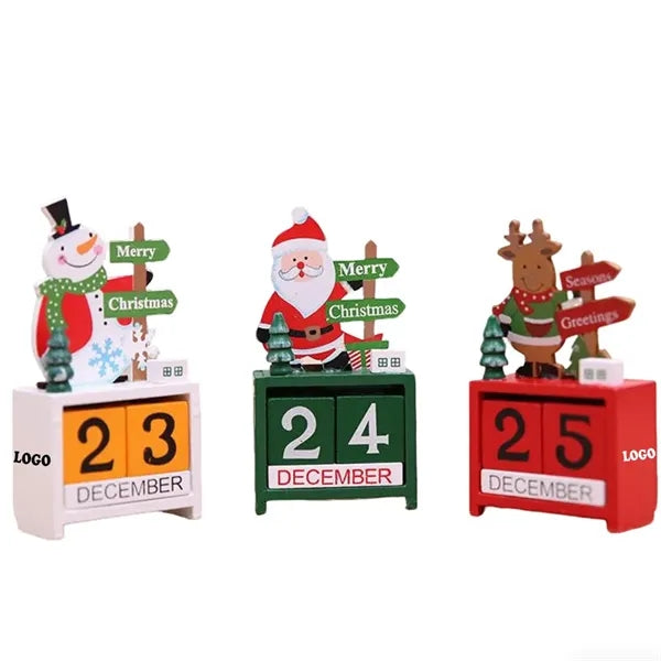 Santa Christmas Advent Countdown Calendar Desk Decoration