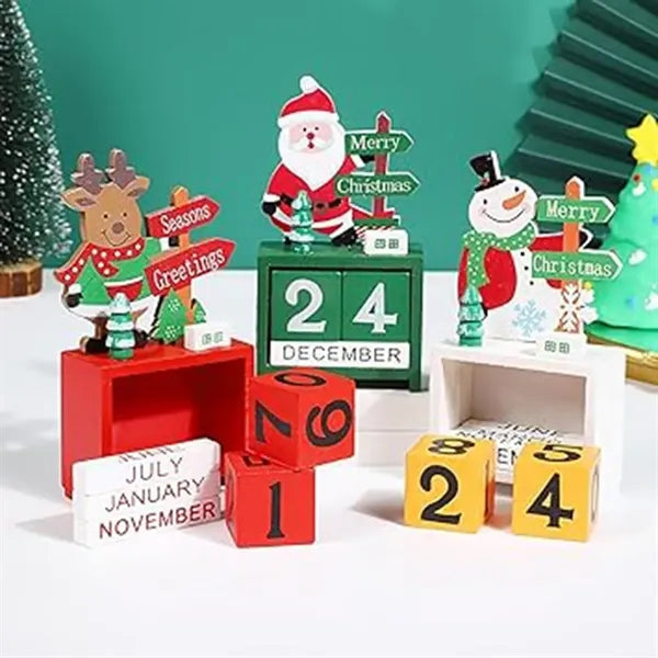 Santa Christmas Advent Countdown Calendar Desk Decoration