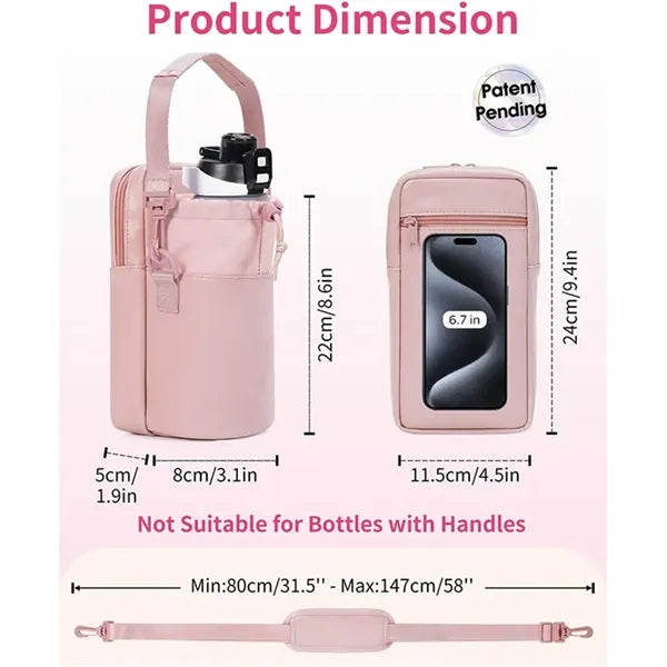Insulated Water Bottle Sling Bag With Straps For Hiking