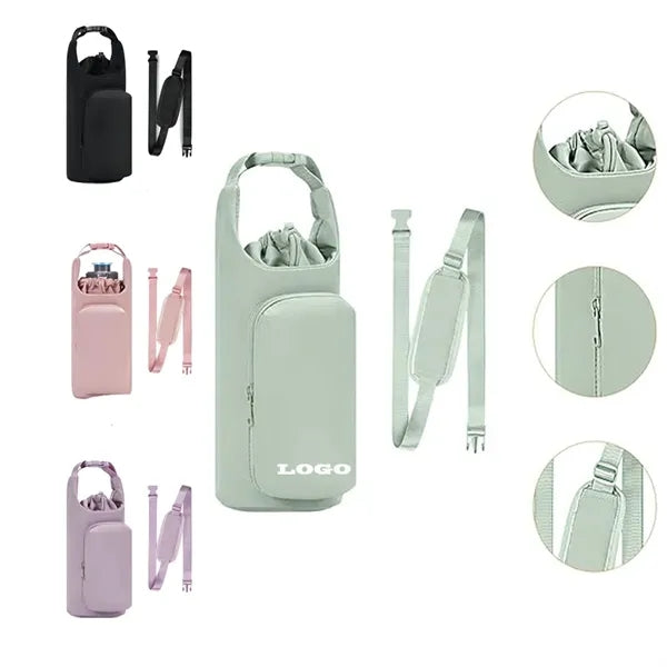 Water Bottle Carrier Bag With Adjustable Shoulder Strap