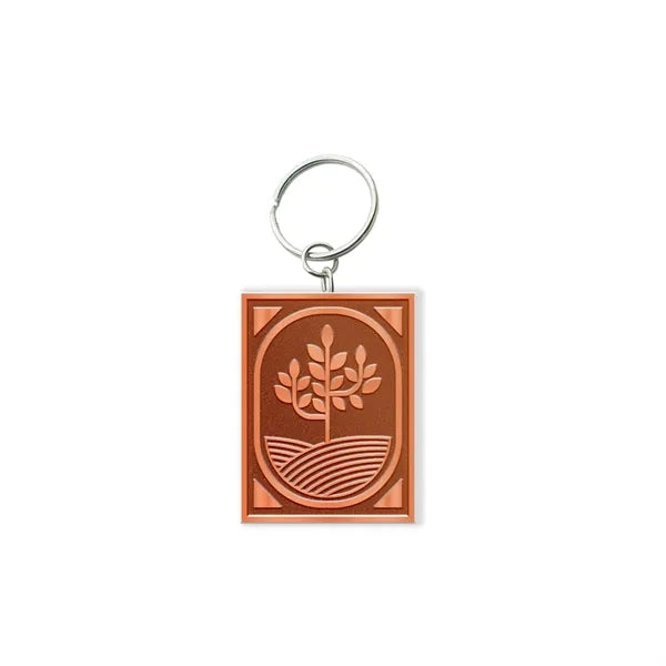 Solid Iron Keychain with Shiny Copper Plating