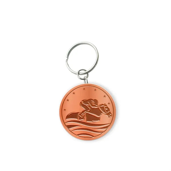 Solid Iron Keychain with Shiny Copper Plating