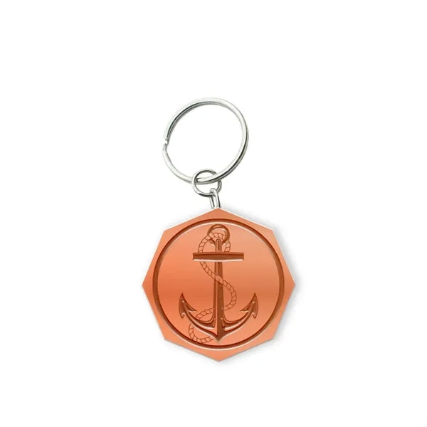 Solid Iron Keychain with Shiny Copper Plating
