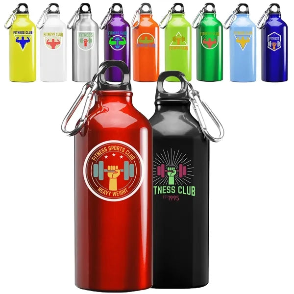 Aluminum Sports Water Bottle - Carabiner, 20 oz.