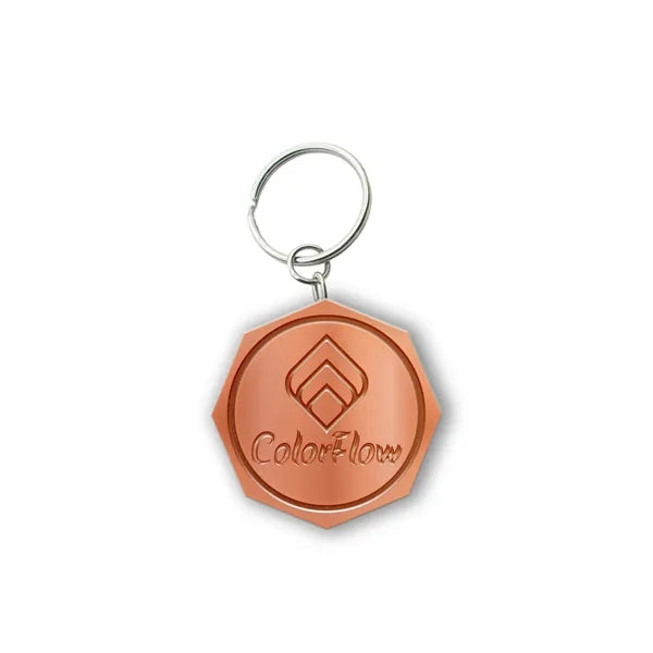 Solid Iron Keychain with Antique Copper Plating