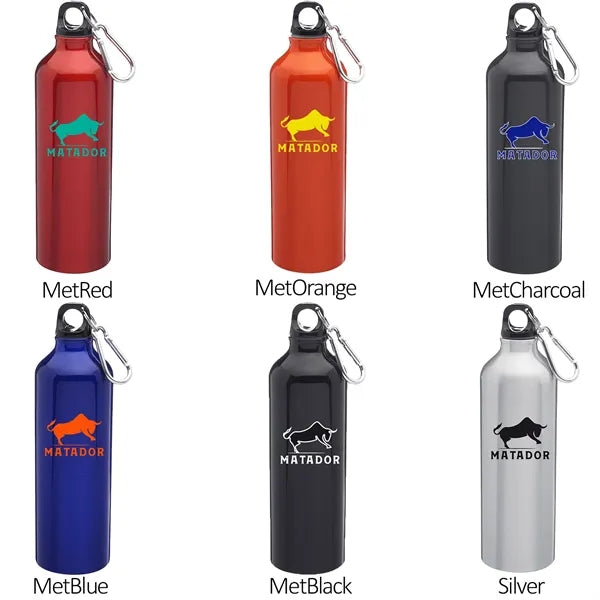 Aluminum Body Water Bottle - Carabiner Cap, 24 oz.