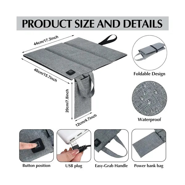 Foldable Heated Seat Cushion Stadium